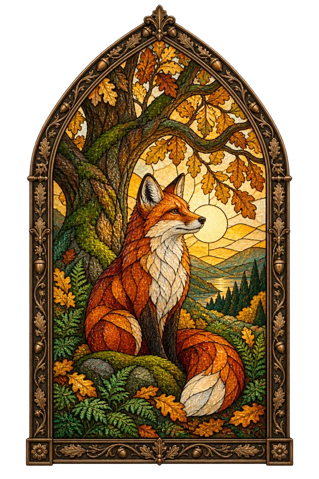 Stained-glass artwork from Woodland Tales