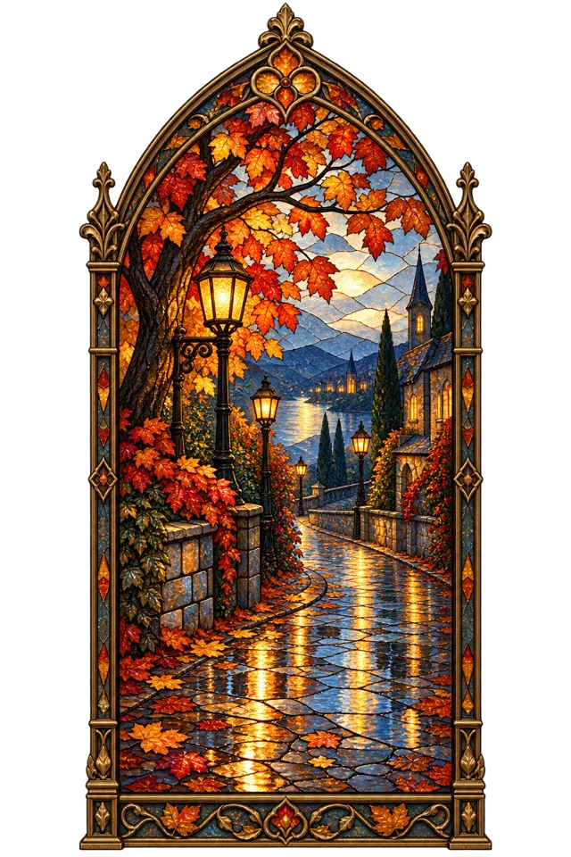 Stained-glass artwork from Autumn Reverie